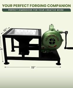 SIMOND STORE Blacksmith’s Forge Pedal Type Handle Hand Blower for Knife Making Blacksmithing Forging Tools Equipment – Coal Forge Fire Pot Furnace, Cooking and BBQ Attachment with BBQ skewers Stand 2