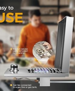 Outdoor Grill Drop-in Gas Single Side Grill Burner, 304 Stainless Steel, Built-in Side Burner for Propane Gas 2