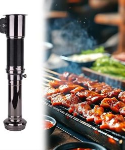 Extendable Barbecue Exhaust Pipe BBQ Chimney Accessories Easy Installation Roast Meat Shop Commercial Use Flexible 71-220cm, Black 2