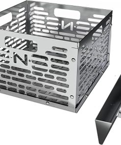 SnS Grills Slow ‘N Sear® Stainless Steel Charcoal Basket and Water Wall - V-Shaped Water Pan for Fuel Efficiency, Temperature Control & Moisture - Fits Oklahoma Joe & Other Offset Smokers