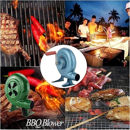 DARZYS Manual Iron Gear BBQ Blower, Blower Grill Fire Starter Flame Exciter Tool, Outdoor Cooking Manual Air Blower Accessories(350W) 2 DARZYS Manual Iron Gear BBQ Blower, Blower Grill Fire Starter Flame Exciter Tool, Outdoor Cooking Manual Air Blower Accessories(350W) - Image 2