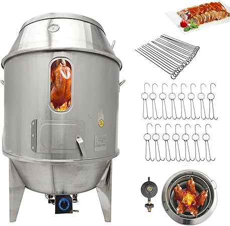 INTBUYING Roast Duck Oven 2800PA LPG Duck Roaster, Stainless Steel Gas Roast Duck Oven for Grill Chicken Turkey Barbecue with Pressure Reducing Valve 31.5×31.5x53in Duck Roaster Grill Oven INTBUYING Roast Duck Oven 2800PA LPG Duck Roaster, Stainless Steel Gas Roast Duck Oven for Grill Chicken Turkey Barbecue with Pressure Reducing Valve 31.5x31.5x53in Duck Roaster Grill Oven