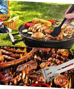 Stainless Steel BBQ Tool Kit 22pc Grill Utensils Set BBQ Brush Fork Spatula Tongs Camping Accessory 2