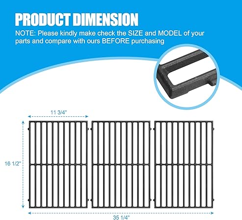 DGB610SSP Grill Parts Kit for Dyna Glo DGF600SSP 6 Burner Gas Grills, Cast Iron Grates, Heat Plate Shield Flame Tamer Burner Tube Replacement for Dyna Glo 70-01-296 70-01-608 70-01-179 70-01-282 2 DGB610SSP Grill Parts Kit for Dyna Glo DGF600SSP 6 Burner Gas Grills, Cast Iron Grates, Heat Plate Shield Flame Tamer Burner Tube Replacement for Dyna Glo 70-01-296 70-01-608 70-01-179 70-01-282 - Image 2