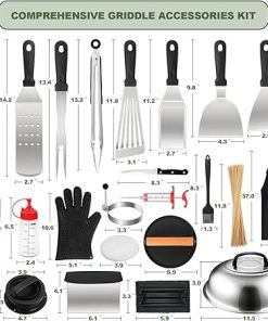 237pcs Griddle Accessories Kit for Blackstone, Perfect Flat Top Grilling Accessories, Grill Spatula Set with Enlarged Spatulas, Basting Cover, Burger Press Patty Maker, Scraper for Outdoor Barbecue 2