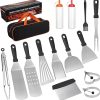 16PCS Griddle Barbecue Accessories Kit,Flat Top Grill Accessories Set for Blackstone and Camp Chef,Smoker Meat Resting Blanket,Enlarged Spatulas,Brush,Burger Press for Outdoor BBQ Camping Cooking 3