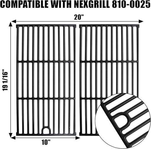 SafBbcue Cooking Grate for Nexgrill Premium 22" Charcoal Barrel Grill, Cast Iron Grids Grates for Nexgrill Premium 22" Charcoal Barrel Grill Replacement Grates for Nexgrill Model 810-0025, Durable - Image 2