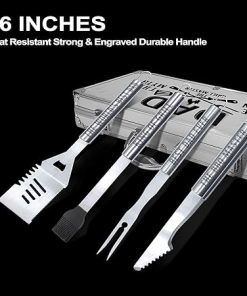 Dad Gifts, Fathers Day Dad Gifts from Daughter Son Heavy Duty Grilling Accessories Kit for Backyard BBQ, Dad Birthday Gift Thick Stainless Steel Grill Utensils with Non-Slip Handle Tool Grill Present 2