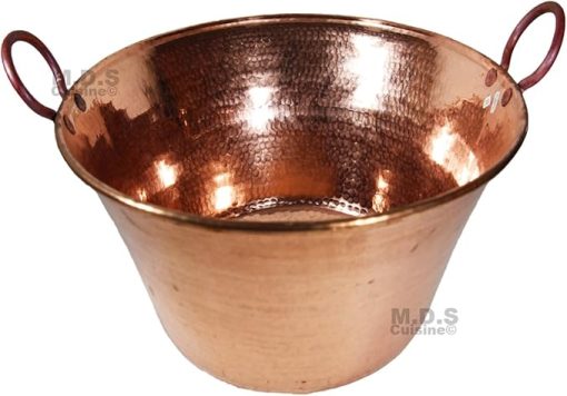 Cazo De Cobre Para Carnitas Large 18" Heavy Duty Gauge Copper Cazo Hand Mammeded Made in Mexico 100% Copper Wok
