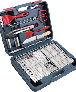 KANDUO Heavy Duty BBQ Grilling Accessories, Grill Tools Set, Stainless Steel Grilling Kit with Barbecue Grill Fire Pit & Storage Case, for Camping, Tailgating - Perfect Grill Gifts for Men
