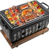 Japanese Style BBQ Grill Portable Furnace Japanese Cuisine Charcoal Stove BBQ Plate Aluminum Alloy Hibachi Grill Charcoal Stove Household Barbecue Tools Accessories