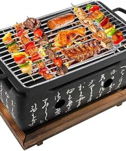 Japanese Style BBQ Grill Portable Furnace Japanese Cuisine Charcoal Stove BBQ Plate Aluminum Alloy Hibachi Grill Charcoal Stove Household Barbecue Tools Accessories