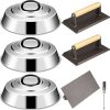 Tessco 7 Pcs Griddle Accessories Set Includes 3 Pcs 12.6 Inch Cheese Melting Dome Round Basting Cover 3 Pcs Smash Burger Press for Griddle Cast Iron Meat Press and Screwdriver for Flat Top Grill BBQ