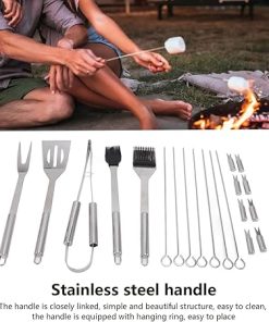 20pcs BBQ Accessories Kit,Stainless Steel BBQ Grill Tools Set for Camping Barbecue Grilling Tools BBQ Utensil Set Outdoor Cooking Tool Set with Bag for Outdoor 2