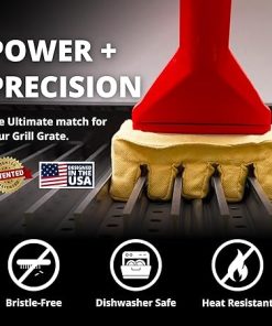 Grill Rescue BBQ Replaceable Scraper Cleaning Head, Bristle Free – Durable and Unique Scraper Tools for Cast Iron or Stainless-Steel Grates, Barbecue Cleaner (Grill Grate Brush with Scraper) 2