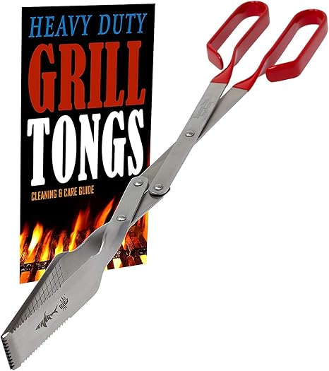 Shark BBQ Tong Set (Two Pack) 13 & 17 In Grill Tongs and Meat Turners for Barbecue Grilling on Gas & Charcoal Grills – Two Red 2 Shark BBQ Tong Set (Two Pack) 13 & 17 In Grill Tongs and Meat Turners for Barbecue Grilling on Gas & Charcoal Grills - Two Red - Image 2
