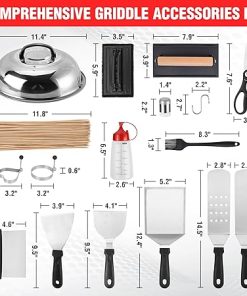 128 PCS Griddle Accessories Kit – Premium Flat Top Grill Accessories Set for Blackstone & Camp Chef, Stainless Steel BBQ Tool Utensils Gift Grilling Set for Lover Outdoor Men Women dad 2
