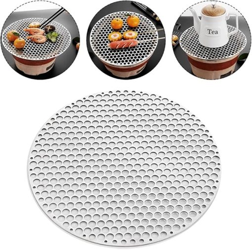 Baking Supplies, Grids Grates Stainless Steel Round BBQ Net Grill Mesh Roast Nets Bacon Grill Tool Iron Nets Camping Barbecue Accessories Grid Rack(26cm) - Image 2