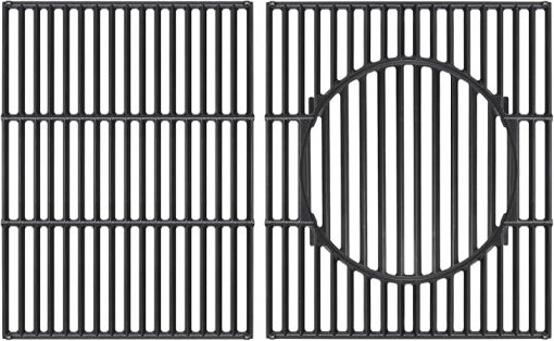 KEESHA BBQ Gourmet System Cooking Grate Replacement for Weber Genesis II 400 and Genesis II LX 400 Series Gas Grills, Cast Iron Grid Grate Perfect for Weber Genesis II S/E-410 440 Series Grills