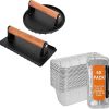50-Pack Blackstone Griddle Accessories 5017 Grease Cup Liners Bundle Blackstone Burger Press Set