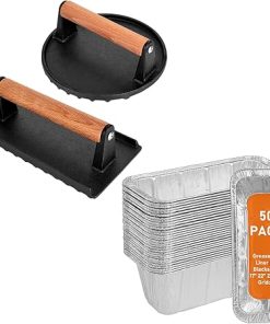 50-Pack Blackstone Griddle Accessories 5017 Grease Cup Liners Bundle Blackstone Burger Press Set
