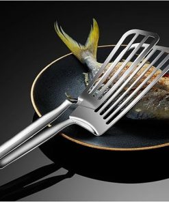 BBQ Stainless Steel Frying Shovel Clip Multifunctional Steak BBQ Tongs Frying Fish Spatula Clip Bread Clip Food Tongs Kitchen Tool Accessories 2