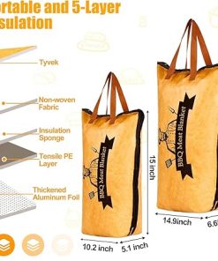 2 Pack BBQ Blanket for Resting Meat, 21inch &15inch Reusable Smoker Meat Resting Blanket with Handle Strap for Large Brisket/Pork Shoulders/Turkeys/Picnic BBQ Party, Keeping Warm and Fresh 2