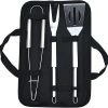 DOITOOL Sturdy BBQ Grill Accessory 2-Piece Iron Mesh Clip Wooden Handle for Grilling Camping Hiking Non- to Use 4