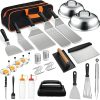 Griddle Cleaning Kit for Blackstone 18 Pieces Flat Top Grill Accessories Cleaner Tool Set with Scraper, Heat-Resistant Silicone Spatula Mat with Hanger, Scouring Pads, Cleaning Brick 4