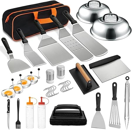 35pcs Griddle Accessories Kit, Flat Top Grill Accessories Set, Grill Spatula Set with Enlarged Spatulas, Basting Cover, Scraper for Outdoor Barbecue Etc,Great for Outdoor BBQ, Teppanyaki and Camping. 35pcs Griddle Accessories Kit, Flat Top Grill Accessories Set, Grill Spatula Set with Enlarged Spatulas, Basting Cover, Scraper for Outdoor Barbecue Etc,Great for Outdoor BBQ, Teppanyaki and Camping.