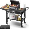 ROMANTICIST 30pcs BBQ Grill Tool Set for Men Dad, Heavy Duty Stainless Steel Grill Utensils Set, Non-Slip Grilling Accessories Kit with Thermometer, Mats in Aluminum Case for Fathers Day Brown 4