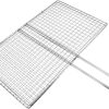 Kisangel Stainless Steel Fish Grill Basket Rack Durable Bbq Tool for Vegetables Fish for Outdoor Camping Grilling Easy to Clean Sturdy Design Mesh