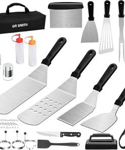 Griddle Accessories for Blackstone, 32 Pcs Grill Accessories Kit Barbecue Tools Set Heavy Duty Spatula Scraper Cleaning Kit Cooking Utensils with Carrying Bag for Outdoor Camping
