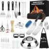 20pcs BBQ Tools Gift Set for Men Dad, Stainless Steel Grill Set with Thermometer, Grilling Accessories Kit in Portable Carrying Bag for Camping 4