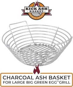 Kick Ash Basket Stainless Steel Charcoal Ash Basket, Fits Big Green Egg Grill, Large – Designed in Wisconsin 2