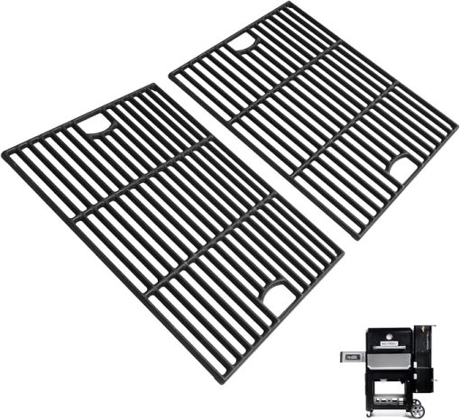 SafBbcue Cast Iron Cooking Grates for Masterbuilt Gravity Series 800 Digital Charcoal Grill and Smoker, Grill Grate Replacement for Gravity Series 800, 2-Pack
