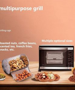 Air Fryer Accessories Rotisserie Grill Basket with Rotating Shaft Rotary ​Baking Cage Stainless Steel Oven Roast Basket Air Fryer Grill Accessory for BBQ Grill Bakeware​ Tool 2