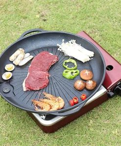 Stone Smokeless Non-Stick Round Barbecue Plate Cassette Stove Barbecue Plate Household Outdoor 2