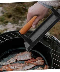 1 PC Stylish Cast Grill Press with Handle Convenient Steak Press for BBQ Efficient Cooking Tool Prevents Curling for Grilling Meat 2