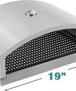 Open Faced Grill Pizza Oven for Gas or Charcoal Grill, Includes Ceramic Pizza Stone 2
