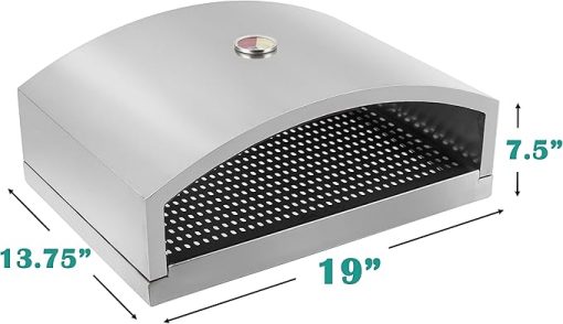 Open Faced Grill Pizza Oven for Gas or Charcoal Grill, Includes Ceramic Pizza Stone - Image 2