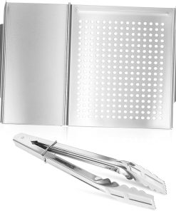 -1 Grill Tool Set 1pc BBQ Serving Platter 1pc Food Tong Perfect for Outdoor Grilling Cooking