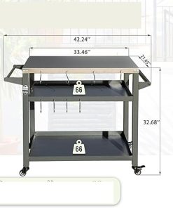 Outdoor Food Prep Table for Grilling – Stainless – Steel Countertop with Accessories & Features 2