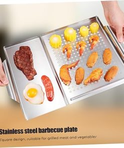 Grill Plates Food Tongs BBQ Accessories Grill Griddles Outdoor Cooking Tools Barbecue Tool Kit Grilling Serve 2