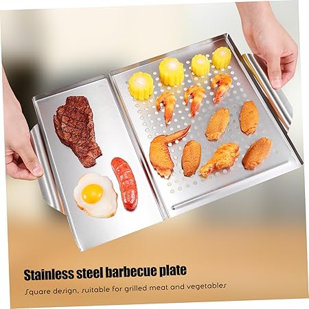 Grill Plates Food Tongs BBQ Accessories Grill Griddles Outdoor Cooking Tools Barbecue Tool Kit Grilling Serve 2 Grill Plates Food Tongs BBQ Accessories Grill Griddles Outdoor Cooking Tools Barbecue Tool Kit Grilling Serve - Image 2