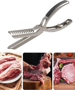 Rib Membrane Remover Stainless Steel Rib Prep Tool Kit, BBQ Meat Skin Peeler with Curved Blade and Ergonomic Handle, Efficient Membrane Stripping for Ribs, Pork, Poultry (4pcs) 2