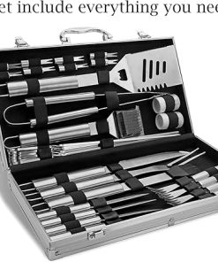 BBQ Tools Set 26 Kit Stainless Steel BBQ Grill Tool Accessories Outdoor Camping Barbecue Grilling Gift Kit with Aluminum Case Set in Gift Box for Grill Tools from Daughter Wife 2