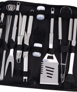 BBQ Accessories Set 9pc Grill Tool Kit Stainless Steel BBQ Utensils for Camping