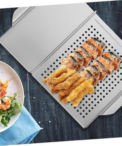 Sturdy Handle BBQ Grill Plate 2-in-1 Draining Vegetable Grilling for Versatile Use 2