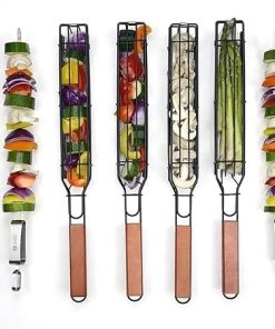 Camping Barbecue BBQ Grilling Basket Charcoal Grill Outdoors Tools Portable Nonstick Roasting Meat Accessories Picnic 2